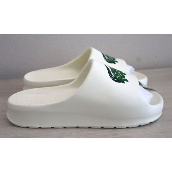Lacoste Men's Sz 11 Off-White/Green Croco 2.0 Evo Synthetic Slides - Picture 3 of 5